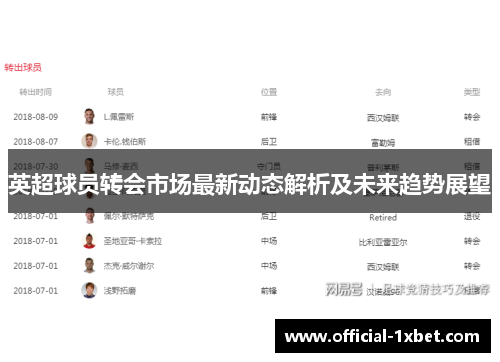 英超球员转会市场最新动态解析及未来趋势展望